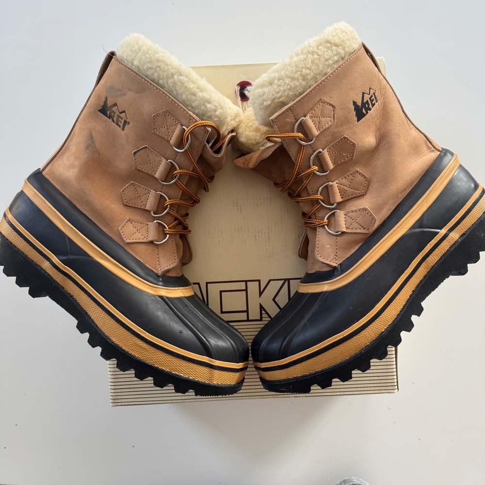 Vintage NEW REI Pac Snow Boots Leather Liners Winter Packer 80s 90s Womens 10
